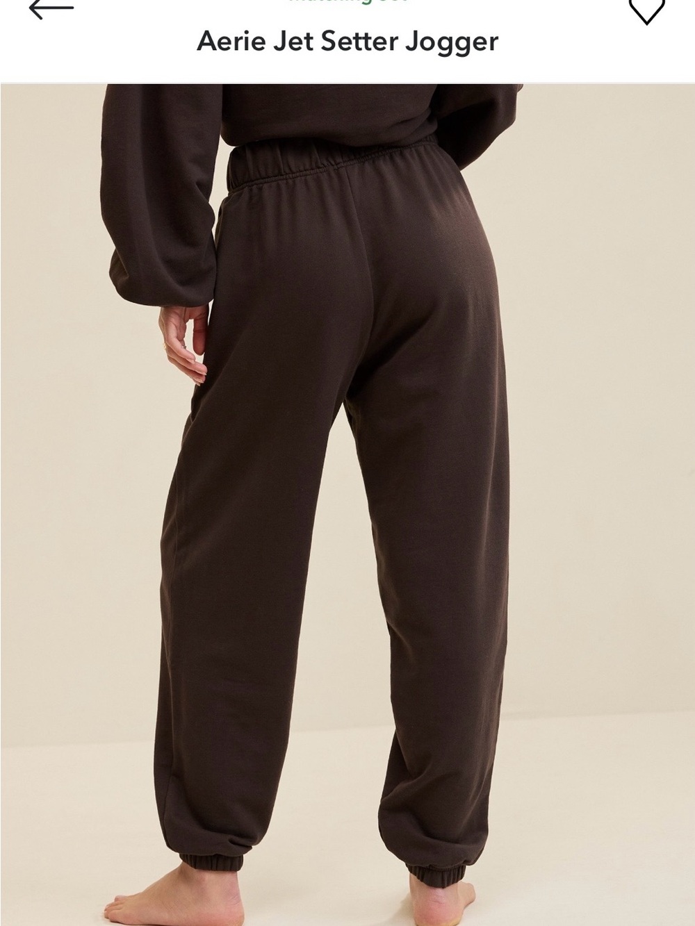 aerie Jet Setter Jogger - Dark Brown - Picture 2 of 5